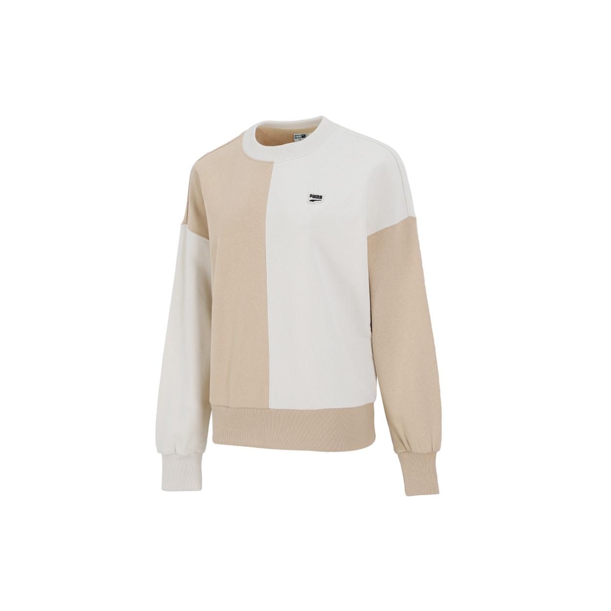(WMNS) PUMA Downtown Oversized Crew Round-neck Swea Ivory Women s 533052-20 L