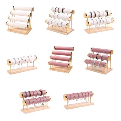 Présentoir à bijoux en bois massif, élégant support de rangement pour bracelets, présentoir pour bracelets et montres