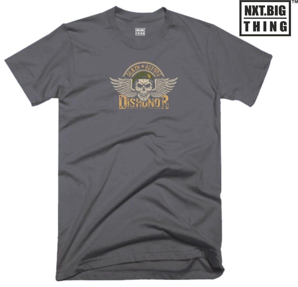 Death Before Dishonor T Shirt Casualwear Skull Army Military Heroes Fun Gift Top