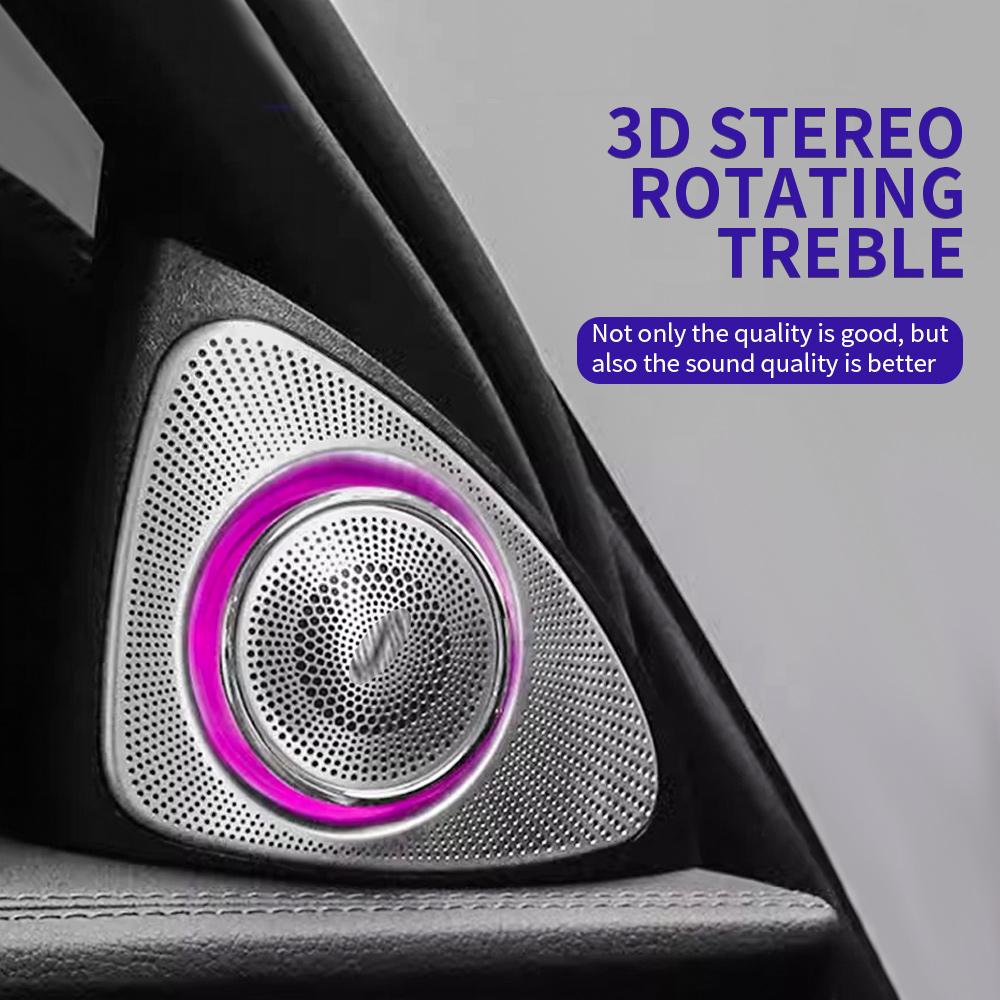 for Mercedes Benz E-Class W213 E200 E250 E300D 3D Rotation Glow Tweeter Speaker 64 Colours RGB Ambient Light LED Speaker Horn