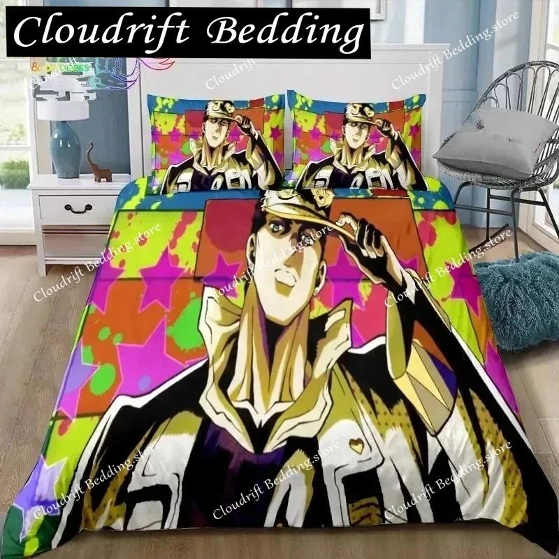 JoJolion Adventure Bedding Set Single Twin Full Queen King Size Bed Set Adult Boys Bedroom Anime Printed Bedding Gift