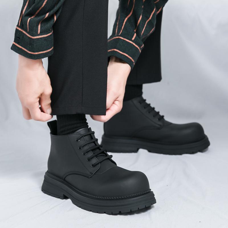 Male Shoes Outdoor Luxe for Men Motorcycle Boots Casual Men's Leather Low Top Walking Shoes Stylish Male Comfortable Ankle Boots