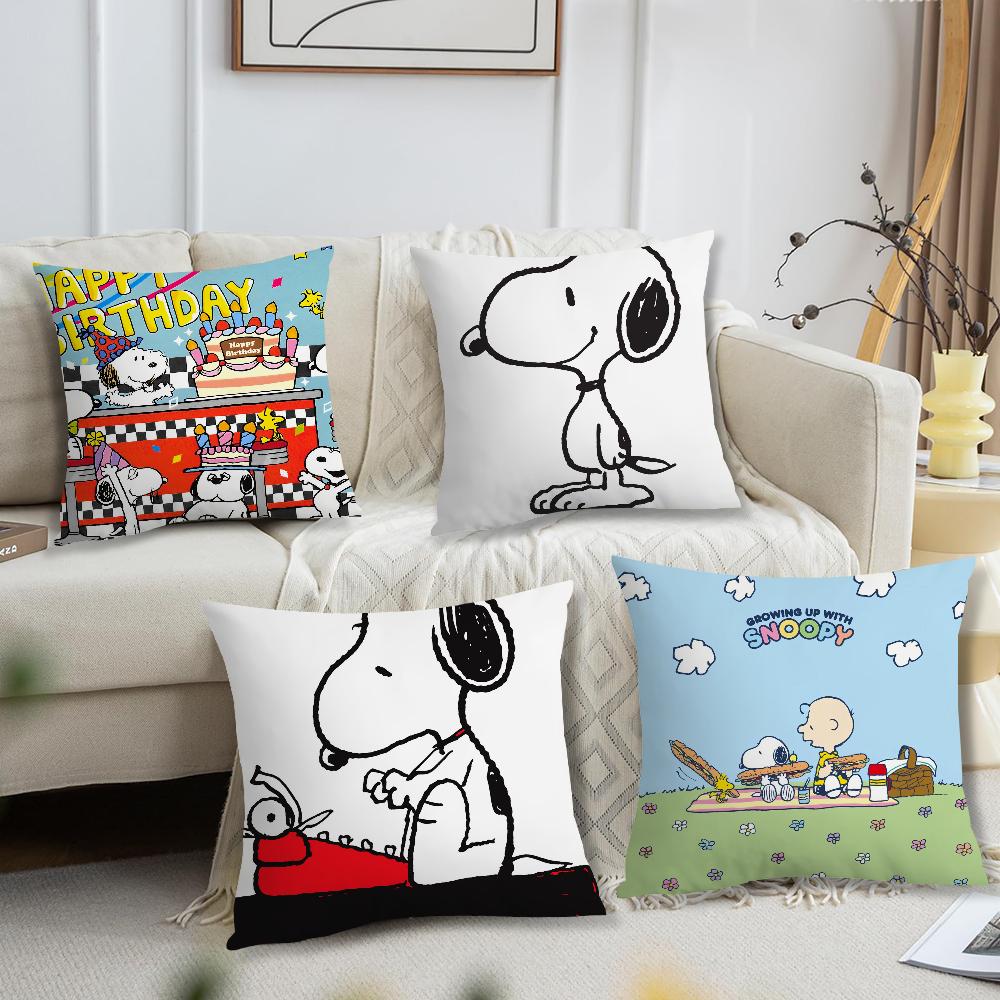 Cartoon S-Snoopy Hund Niedlicher Kissenbezug Kissen Sofa Druck Dekoration Zimmer Zuhause Büro Café Auto Nordische Schlichtheit