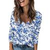 Ladies' Fashionable Casual Long Sleeved Retro Floral Print V-Neck Top Women'S T-Shirts Women Clothes Playeras De Mujeres