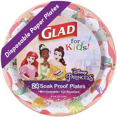 Disney Mickey Friends Is In All of Disposable Paper Plates for Kids Snack Plates for Everyday 24 Plates & "Magic Us" - Heavy-Duty, Soak-Resistant,