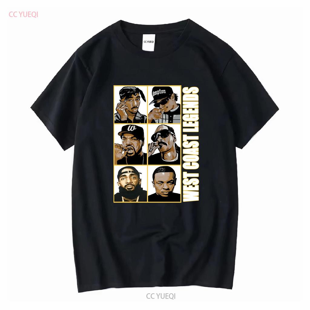 West Coast Legends Rappers T Shirt Hip Hop Xl Long Or Short Sleeves Vintage Washed Stylish Stretched Fashion Versatile