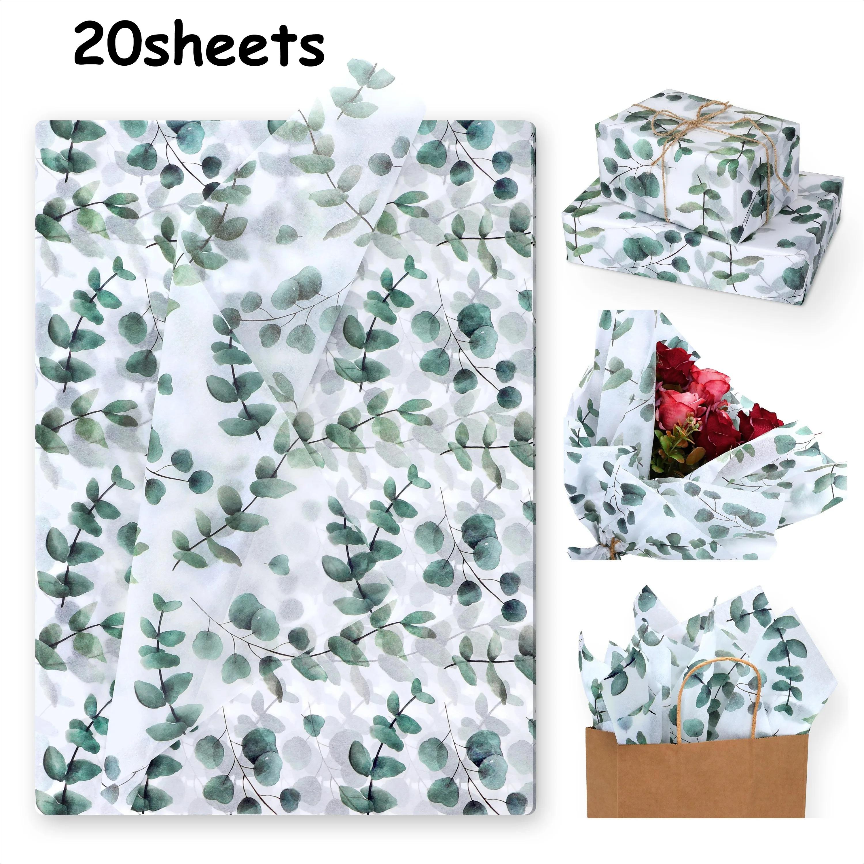 

50/20sheets Eucalyptus & Snow Pear Tissue Paper - For Christmas Wrapping Paper Gift Wrapping, Party Favors, Birthdays, Weddings
