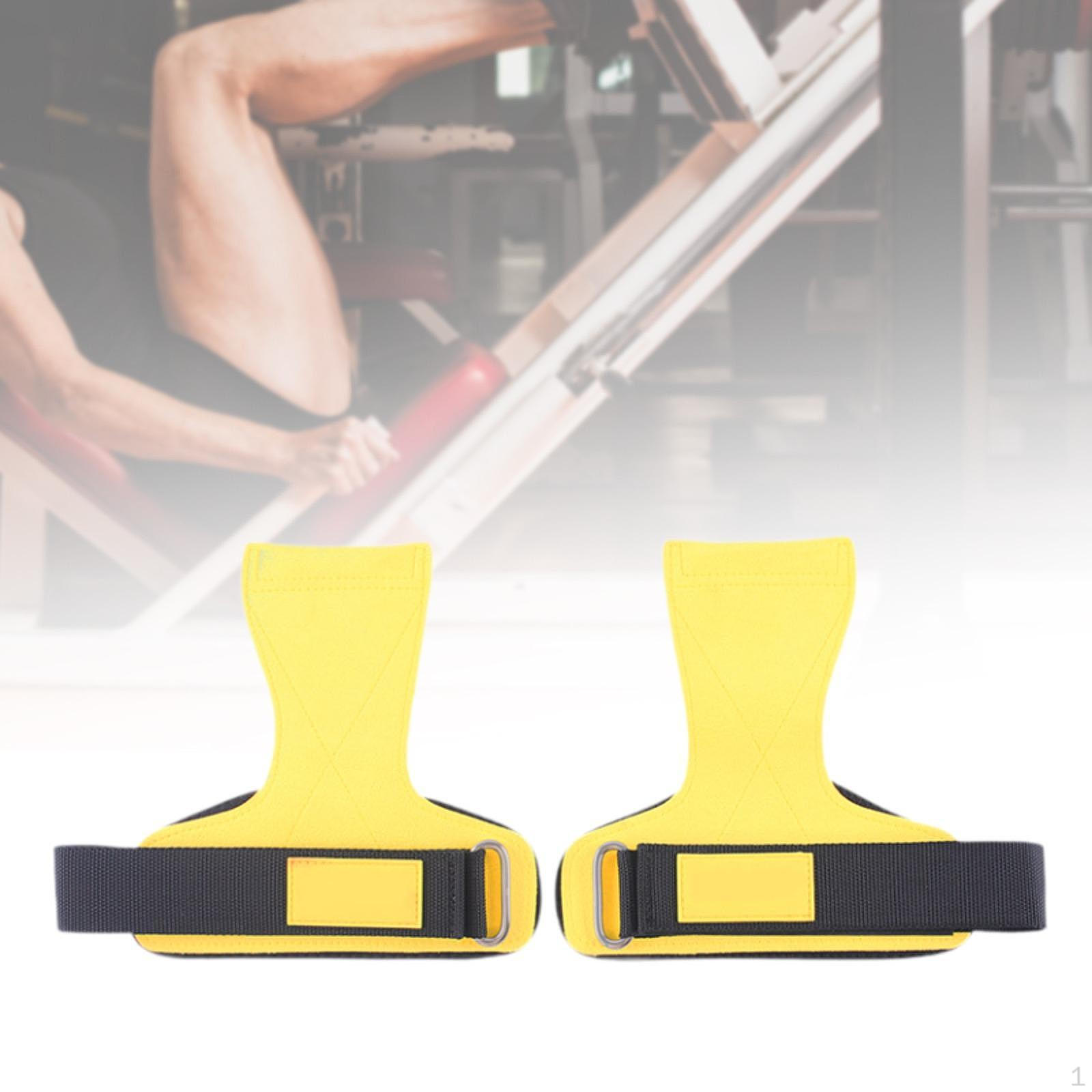 

Тяжелые лямки для запястий для взрослых Подтягивания Легкие рукоятки Поддержка Бодибилдинг жёлтый