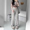 Summer Wide-legged Jeans Female Thin Section Tie Dye Printing Niche Design Loose Straight Pants Retro Street Style Baggy Long Jeans for Ladies