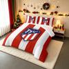 Atletico Madrid Football Club Crest Bedding set (1 duvet cover, 2 pillowcases, duvet not included), Red White Stripes Soccer Art Print