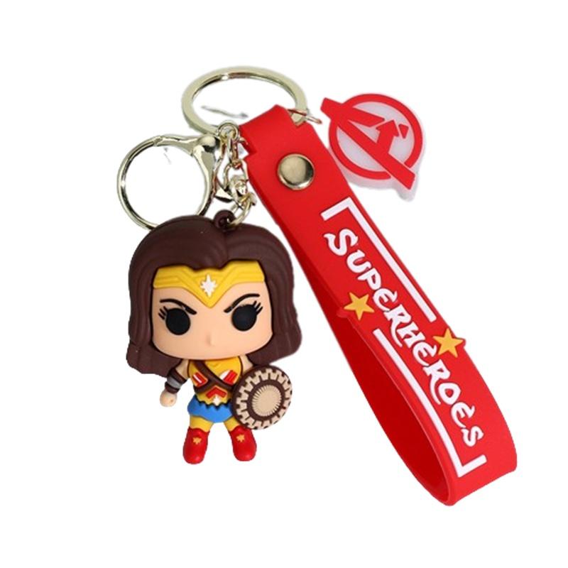 Cartoon Marvel American Captain Spider-man Silikon Schlüsselanhänger Anhänger Batman Superheld Kleines Geschenk