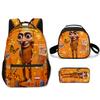Popolare Novità Cartone Animato Cool tungtungtung Stampa 3D Set da 3 Pezzi Zaini Scolastici per Studenti Zaino per Laptop Borsa a Tracolla Borsa Pranzo Astuccio