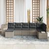 VidaXL Ensemble de canapés de jardin 7 pièces avec coussins gris clair en poly rotin 3347152