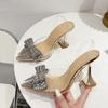 Pesstwei Sexy Kristall Damenschuhe Pumps Diamant PVC Transparent Hohe Absätze Sandalen Street Style Damen Mules Schuhe Zapatos De Mujer