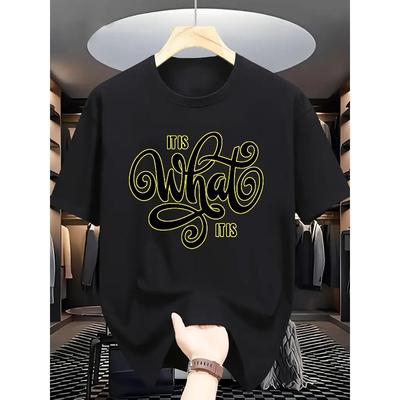 Europäische Größen Sommer Herren Mode Kurzarm T-Shirt mit Buchstabenmuster Druck