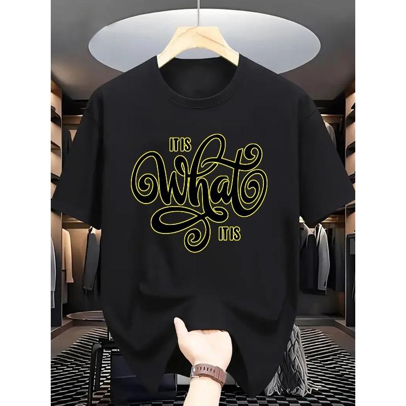 

European sizes Summer Men S Fashion Short-Sleeve T-Shirt with Letter Pattern Print 4XL чорний