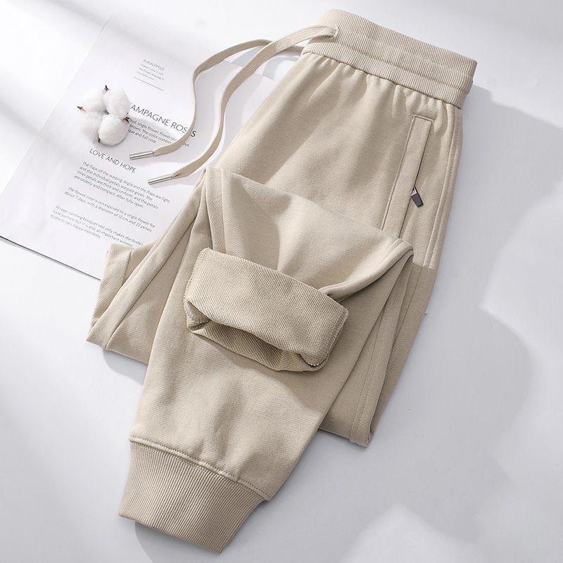 

Хлопковые спортивные штаны Женские весенне-осенние брюки 2025 Новое поступление Стильные повседневные женские брюки Свободные зауженные Спортивные штаны из чистого хлопка ALMOND M