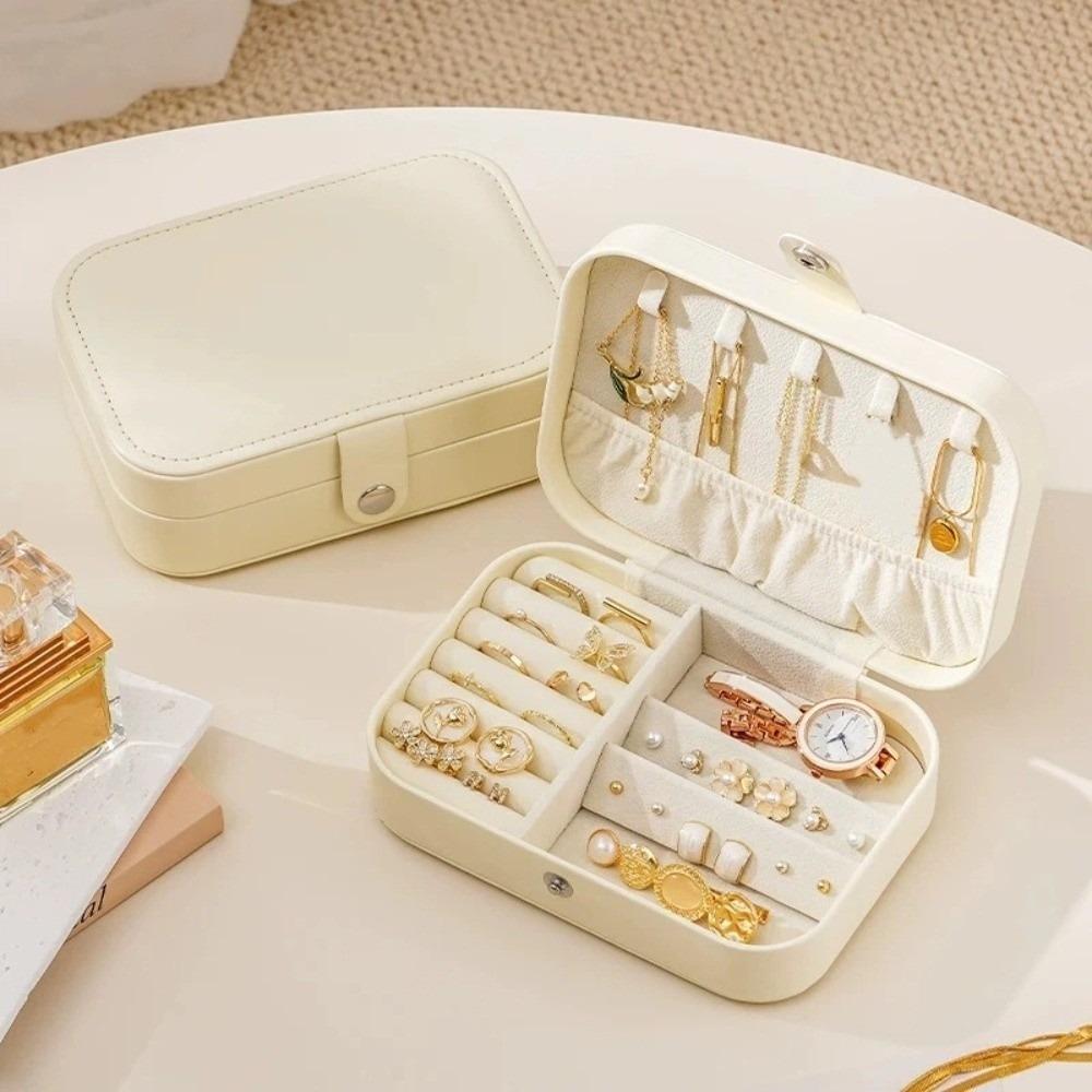 Vintage Necklace Ring Case Square Earring Organizer Lightweight Jewelry Storage Box  Outdoor