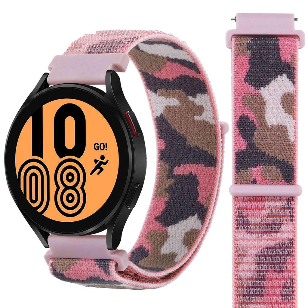 For Samsung Galaxy Watch3 45mm/Huawei Watch GT 3 Pro 46mm Watch Band 22mm Camouflage Nylon Adjustable Loop Wrist Strap