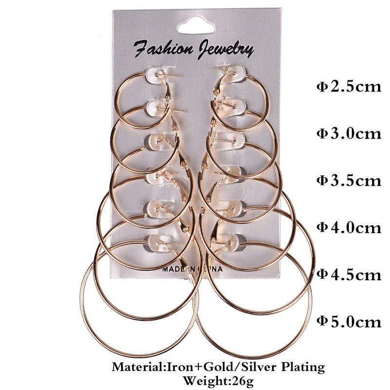 Big Circle Hoop Earring Set Fashion Hiphop Gold&Silver Color Earrings For Cool Girl