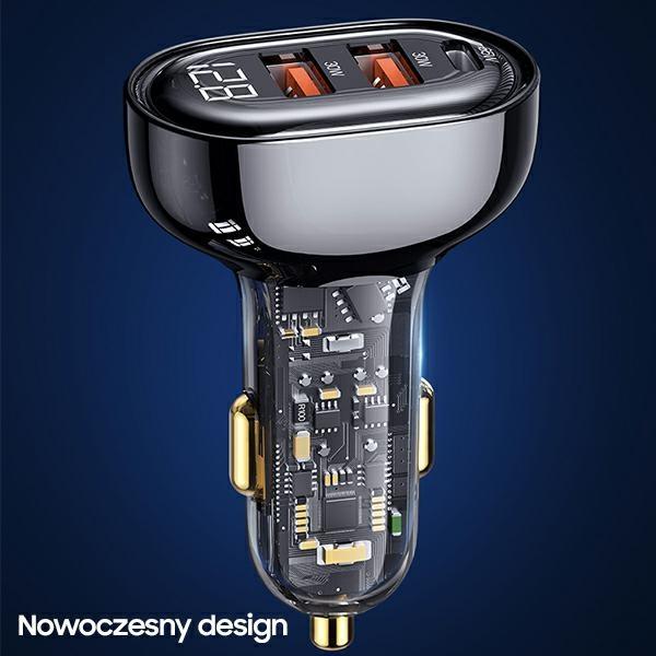 USAMS Land. Alone. 2Xusb+1Xusb-C 125Wfast Charge Transparent Blue Cc158Cc02 (Us-Cc158)