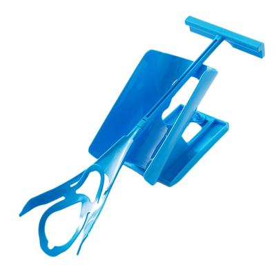 1 Stück blaue Sockenschiebehilfe, einfaches An- und Ausziehen, Socken-Helfer-Set, Schuhlöffel, schmerzfrei, kein Biegen, Schuhlöffel für Schwangerschafts-Anziehhilfen, Werkzeuge