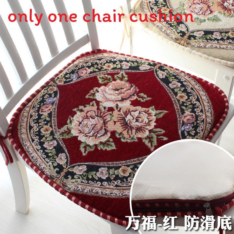 Chenille Non Slip Chair Cushion With Floral Pattern For Home Dining And Office