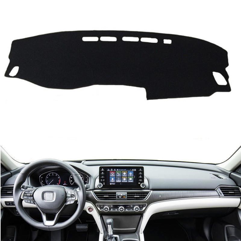 For Honda Accord 2018 10th Car Dashboard Cover Mat Pad Dashmat trument Sunshield Carpet Auto Accessories Black(Black Edge)