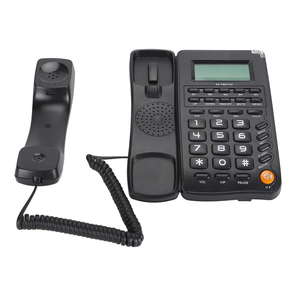 Desktop Telephone Big Button Corded Landline Telephone 16 Bit HD Screen Wired Phone for Home Hotel