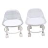 Low Rolling Stool with Wheels Back Support Small Acrylic Short Silent Mini Roller Seat