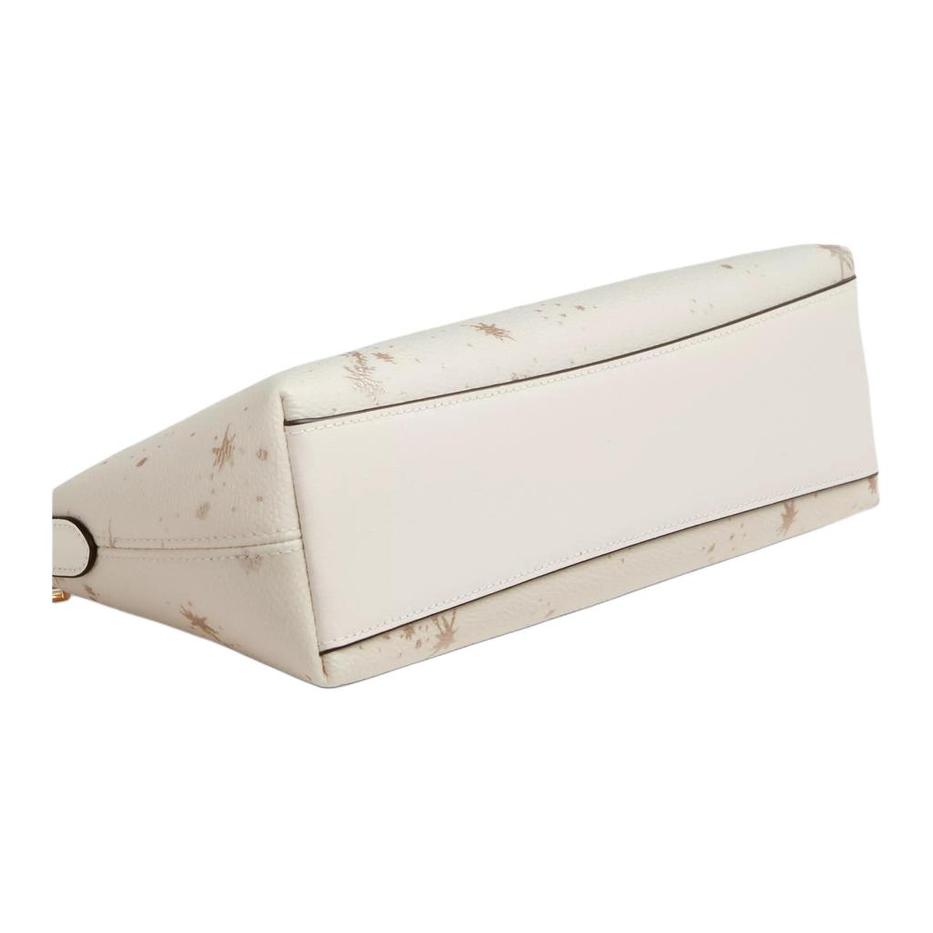 Coach Charlotte 25 Star Print Zipper Closure Coated Canvas And Leather Shoulder Bag Medium Women Shoulder Bag White CCL41-IMCAH