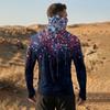 Men's Casual Raglan Sleeve Hooded Long Sleeve Sun Protection Shirt Lightweight Breathable Fabric All Over Print Design