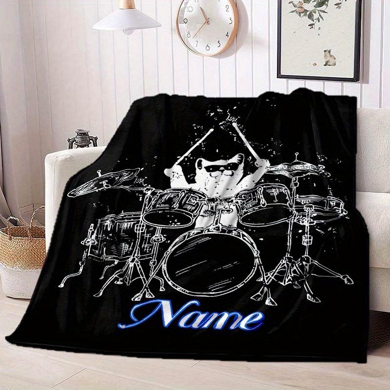 Drum Set Customize Your Name Blanket Warm Comfortable And Soft Blankets Are Suitable For Home Lunch Break Blanket Office Sofa Sofa Gift To Relatives