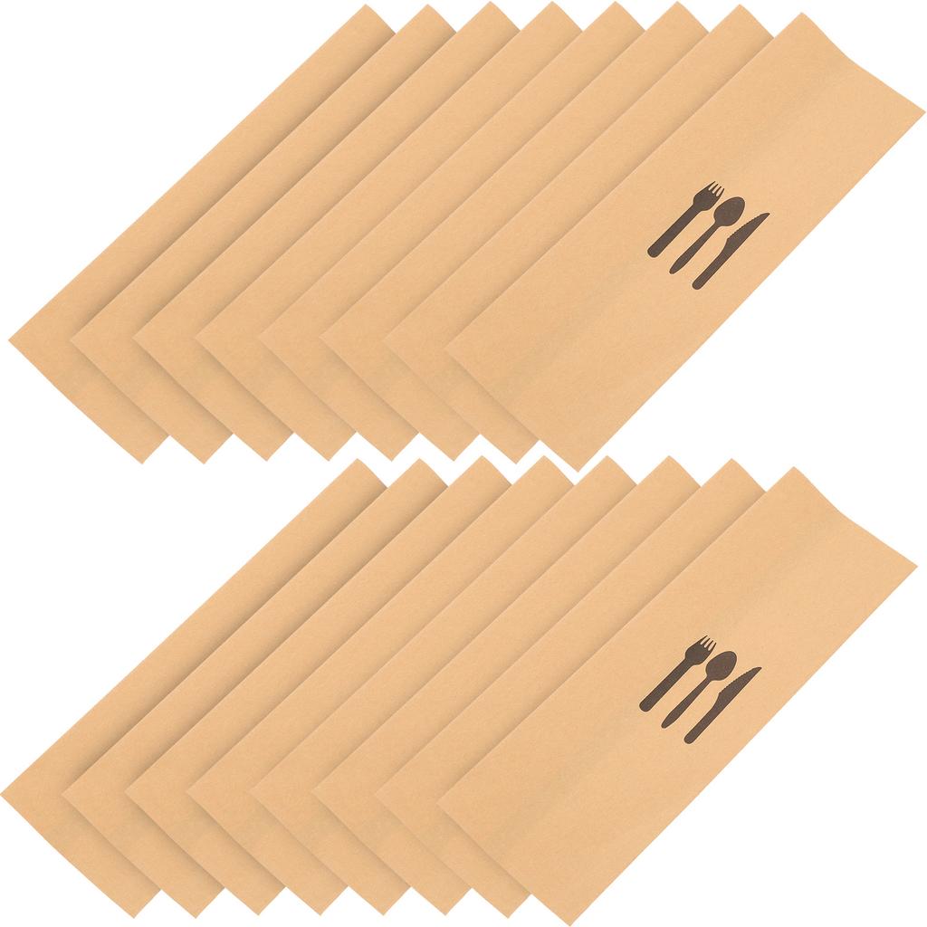 100 Stück Weihnachten Kraftpapier Besteckset Dinnerparty Servietten Geschirrbeutel Aufbewahrungsbeutel