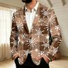Men's Corduroy with Christmas Print Business Casual Suit Jacket for Holiday Party