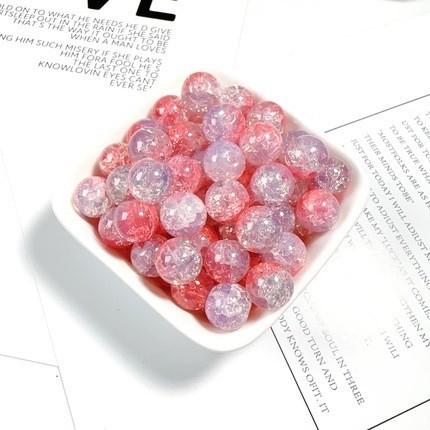 10mm Crackle Glass Round Beads, Loose Spacer Beads DIY Accessories for Bracelet Making 50pcs