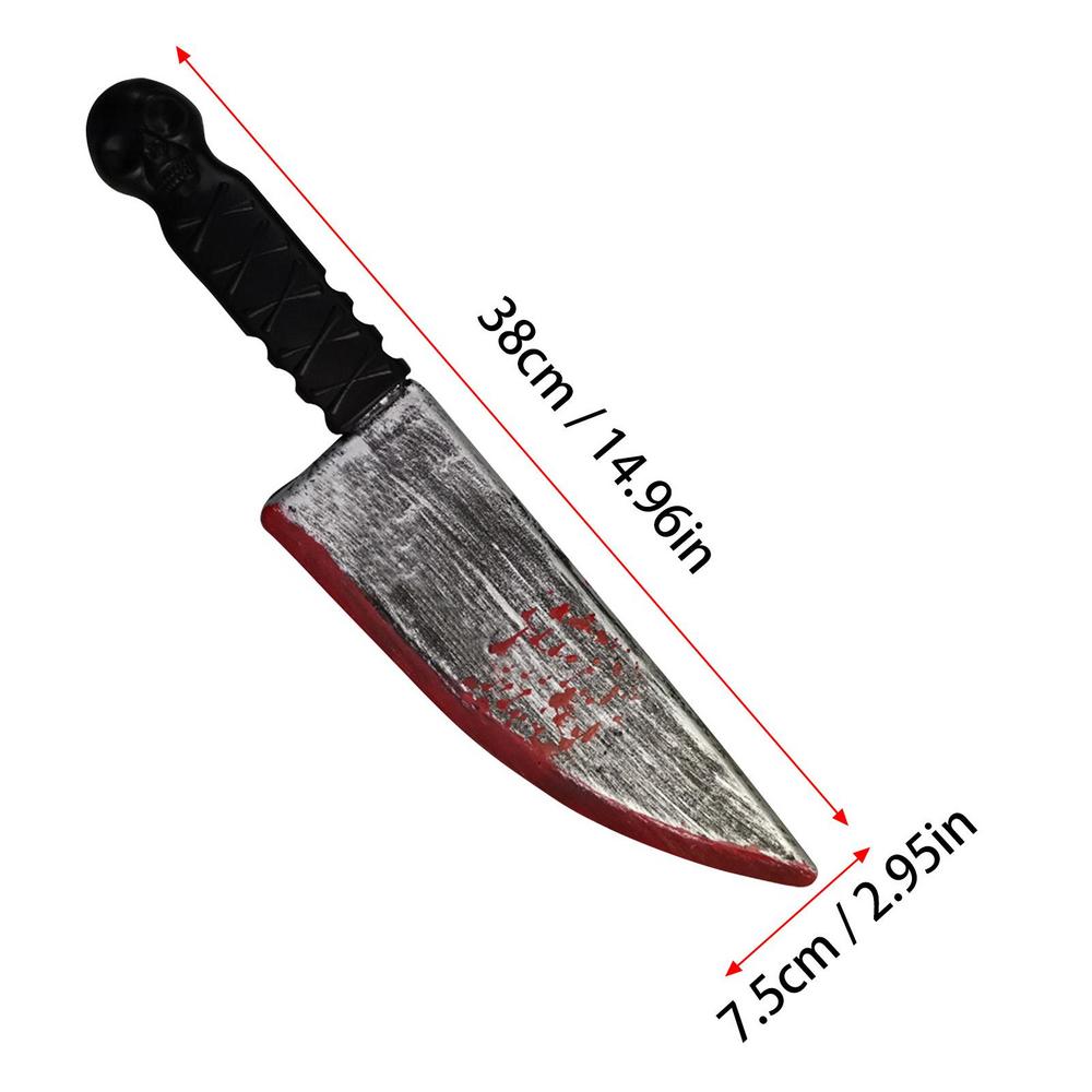 Halloween Decor Props Faked Bloody Sharp Knife Horror Cosplay Plastic Toy Simulation Weapons Fake Kitchen Knife Party Supplies