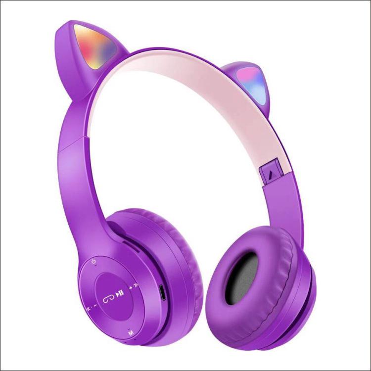 P47M Wireless Bluetooth Headset with Colorful Cat Ear Lights