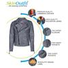 SKINOUTFIT Men Motorcycle Leather Jacket Genuine Gray Lambskin Café Racer Biker Outerwear