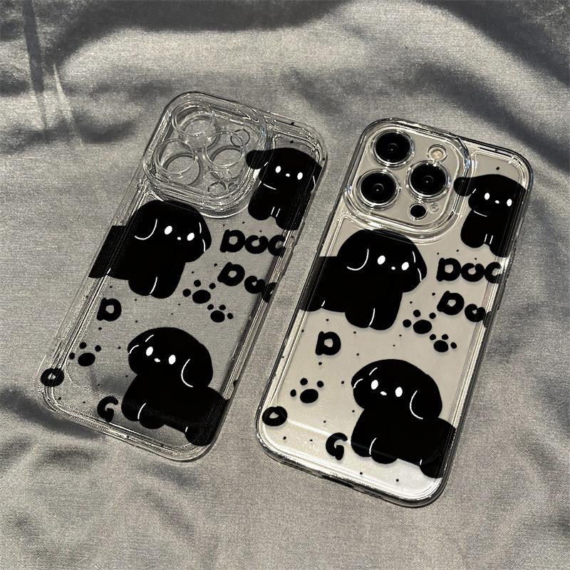 Applicable iPhone17promax Cute Cartoon Puppy Space Phone Case Apple 16 Transparent 15/14 Fine Hole X