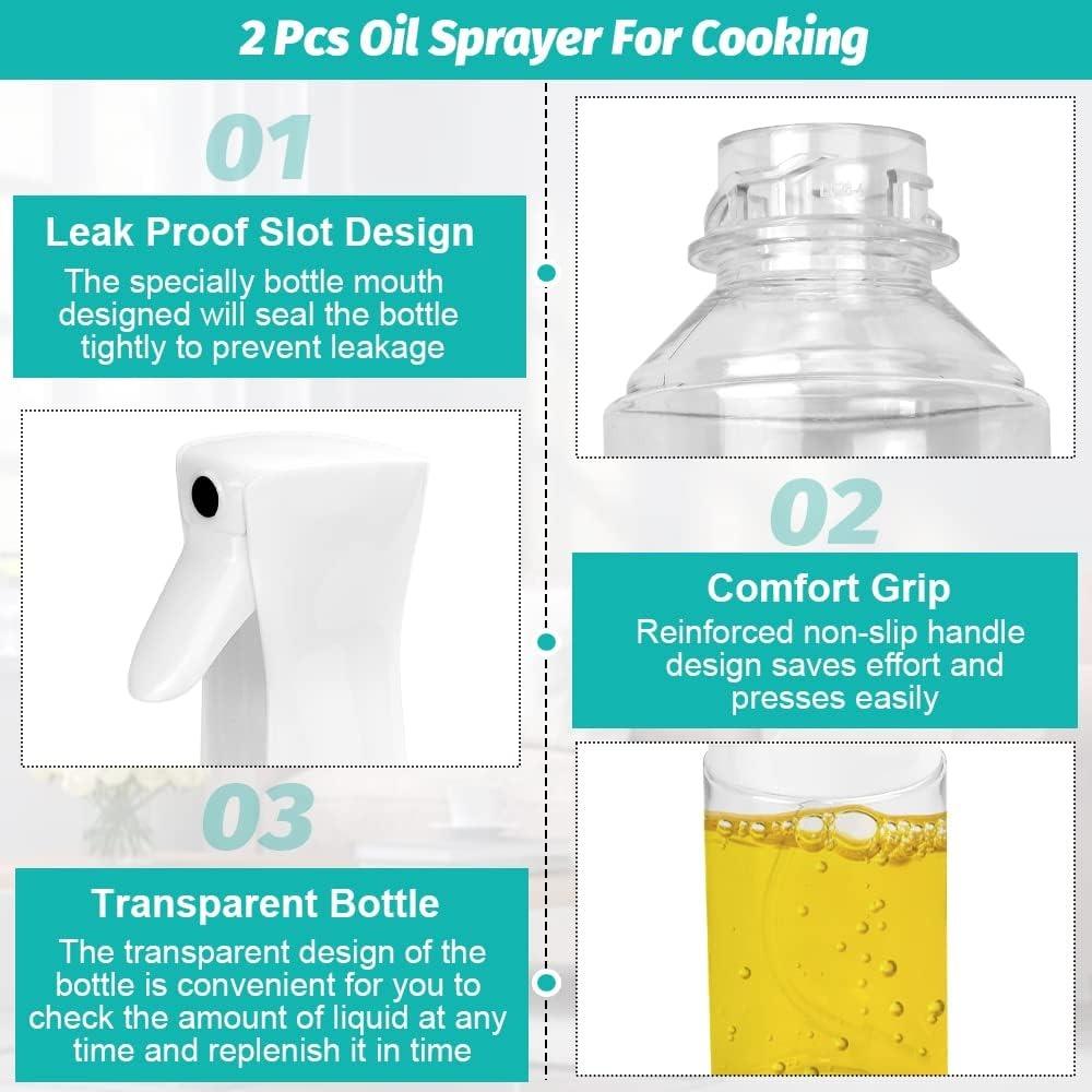 Oil Spray BottleBottle Mister Oil Dispenser Portable Oil Mister BBQ Cooking Spray Bottle for Air Fryer Kitchen Salad Baking