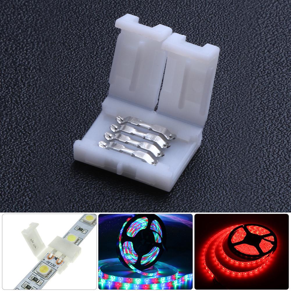 5pcs 4Pin 8mm Free Welding PCB Board Quick Connectors for RGB LED Strip