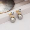 Light luxury high-end pearl earrings women's unique niche design earrings Internet celebrity temperament rear hanging versatile earrings