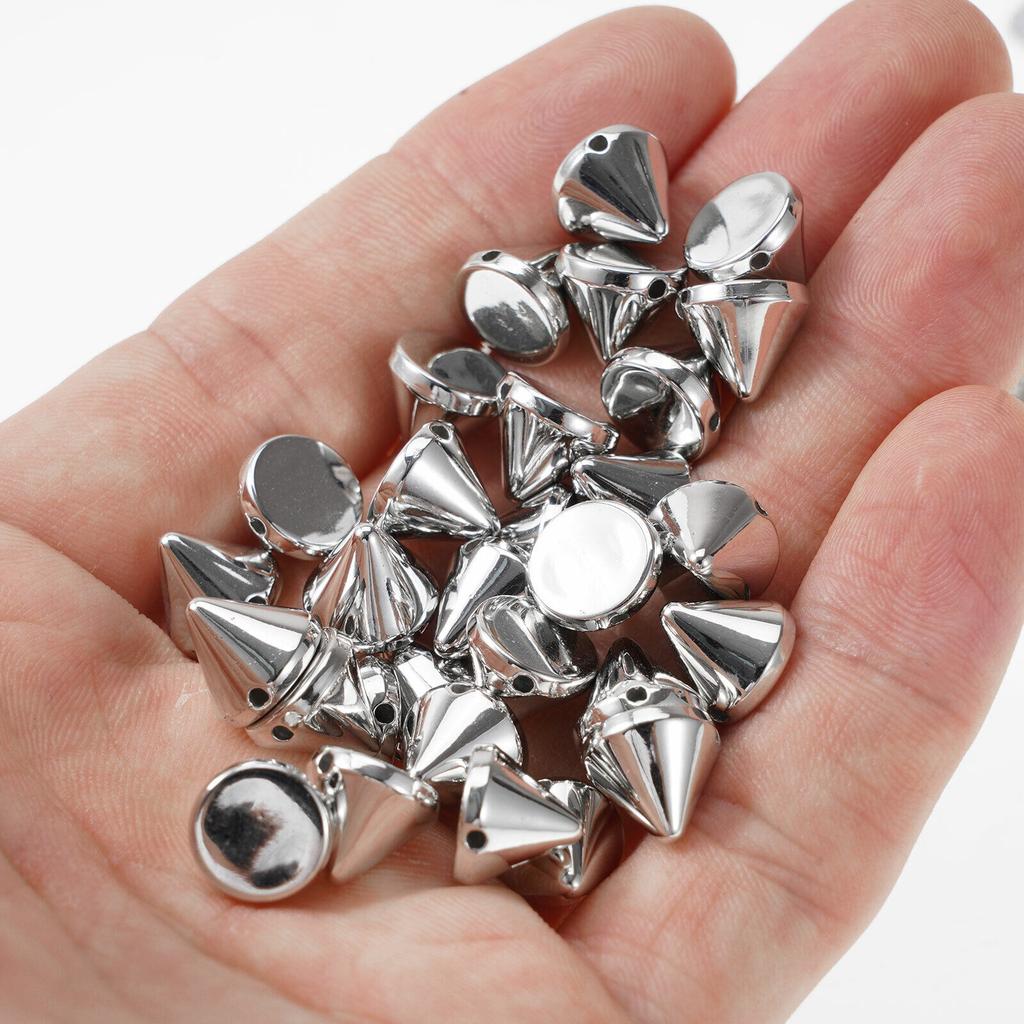 100Pcs Plastic Rivets Gold Sliver Cone Studs Punk Sewing Spike Rivet For Leather Nailheads Rivets Garment Accessories