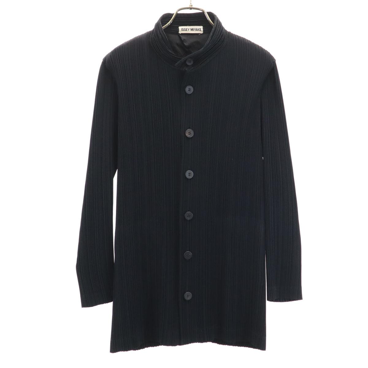 

ISSEY MIYAKE 90s Made in Japan Old Stand collar Pleated Jacket M black Women Used