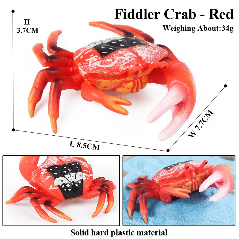 Oenux Simulation Ocean Sea Life Animals Model Lovely Crab Action Figures Toy Cake Toppers Collection Jouet Kids Education Gift