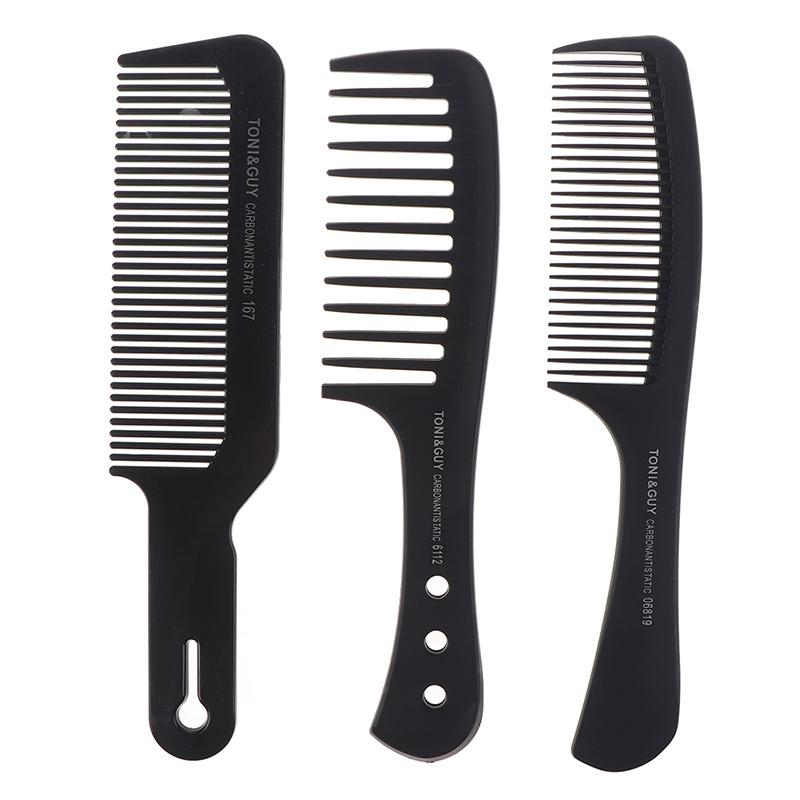 Portable Black Wide Tooth Comb Black Plastic Heat-Resistant Barber Comb For Hair Styling Tool