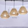 JOYINLED Boho 3 Light Rattan Pendant Lamp Retro Ceiling Hanging Light Fixture for Living Room Home Decor E27 Indoor Lighting
