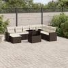 VidaXL Garden Lounge Set with Cushions 9 Pcs Brown Wicker 3267473