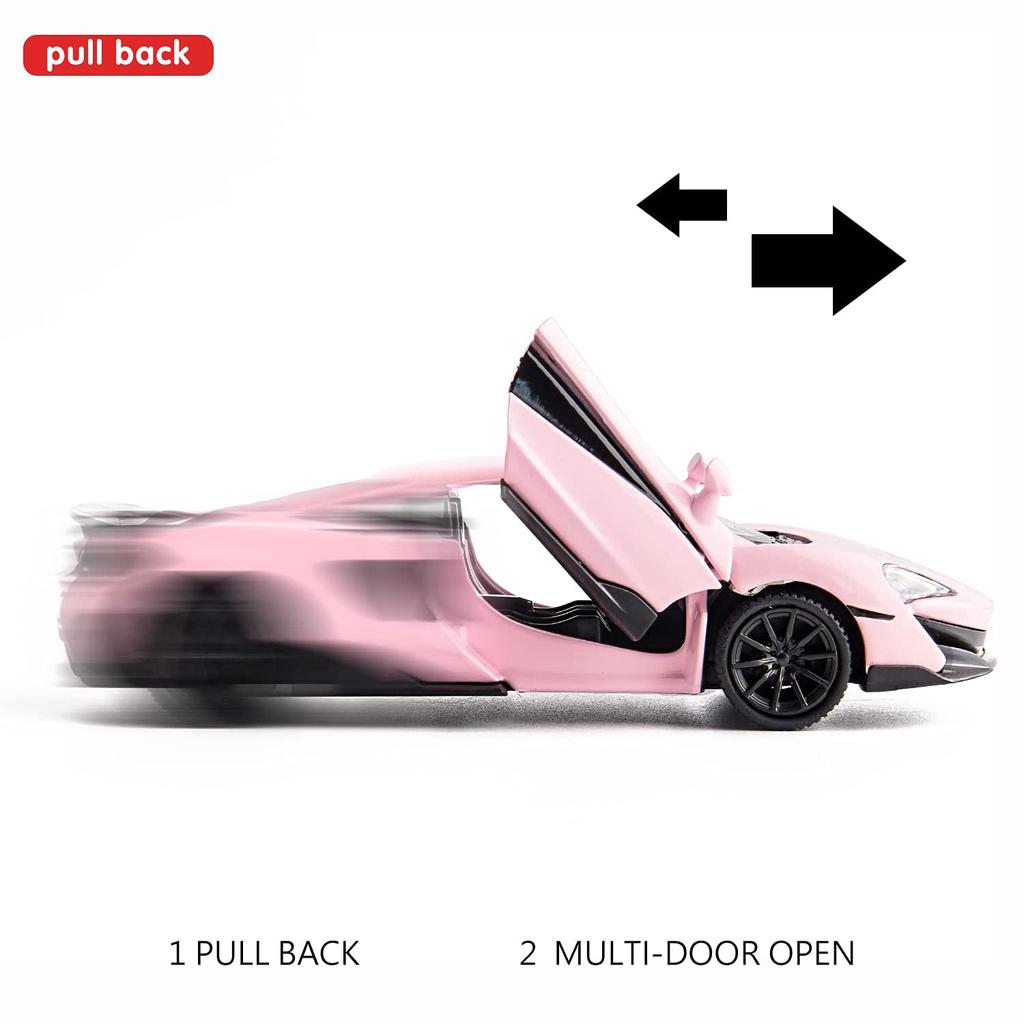 1:36 skala odlewany aluminiowy Model samochodu McLaren 600LP zabawka samochód, pojazdy typu pull back zabawka samochód dla małych dzieci dzieci chłopcy dziewczęta prezent